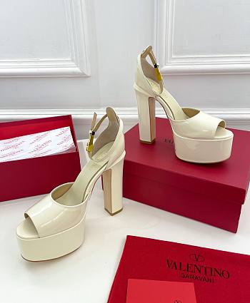 Valentino Open Toe Heels White 12cm