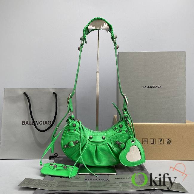Balenciaga Le Cagole XS Green Material Lambskin 5573 - 1