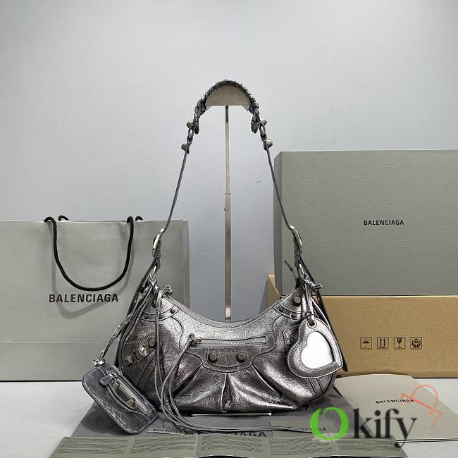 Balenciaga Le Cagole S Silver Material Lambskin 5566 - 1