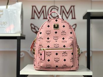 MCM Stark Side Studs Backpack in Visetos Pink 27cm