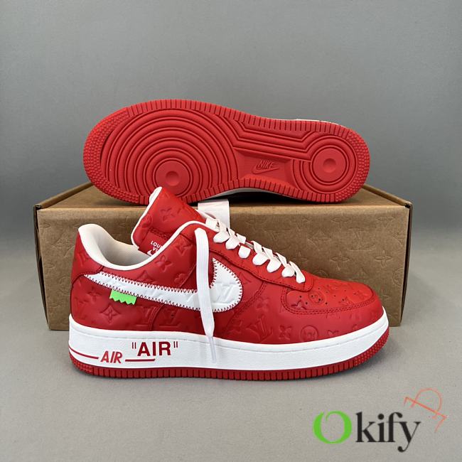 Louis Vuitton Nike Air Force 1 Low Red 9803 - 1