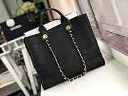 Chanel Large Shopping Bag Black Denim Deauville  - 2