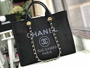 Chanel Large Shopping Bag Black Denim Deauville  - 1