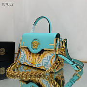 Fendace La Medusa Medium 25 Handbag Blue - 5