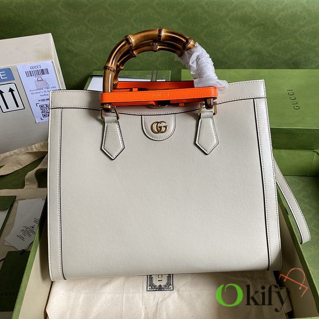 Gucci Diana medium 35 tote bag white 9885 - 1