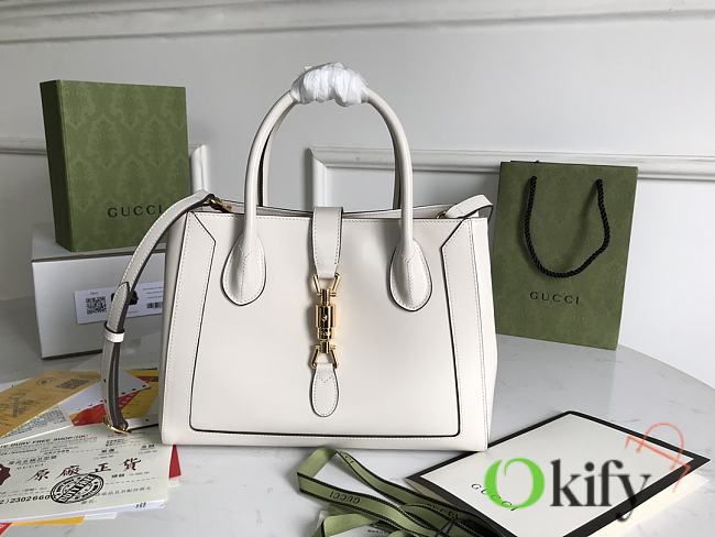 Gucci Jackie 1961 handle bag 30 white leather - 1