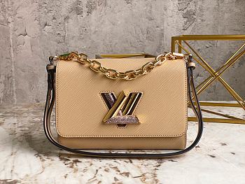 Louis Vuitton Twist MM 23 Handbag Beige Epi Leather 9904