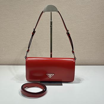 Prada Femme Bag 26 Red Brushed Leather 1BD323