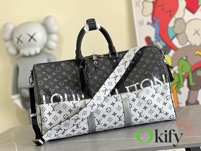 Louis Vuitton KEEPALL 55 Monogram Canvas Black&White - 1