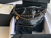 CC 22 Medium Handbag Black Shiny Calfskin - 5