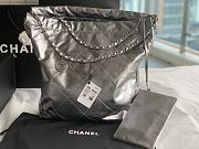 CC 22 Large Handbag Silver Shiny Calfskin - 3