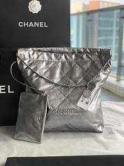 CC 22 Large Handbag Silver Shiny Calfskin - 1