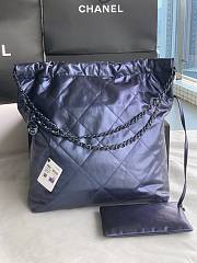 CC 22 Large Handbag Dark Blue Shiny Calfskin - 3