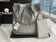CC 22 Large Handbag Gray Shiny Calfskin - 5
