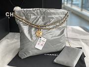 CC 22 Medium Handbag Gray Shiny Calfskin - 5