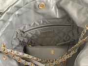 CC 22 Medium Handbag Gray Shiny Calfskin - 4