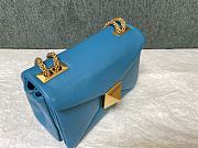 Valentino One Stud Nappa Bag With Chain 19 Blue - 3
