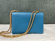 Valentino One Stud Nappa Bag With Chain 19 Blue - 4