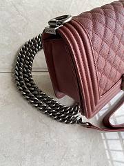 CC Le Boy Medium 25 Quilted Wine Red Caviar Silver Buckle - 3