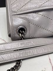 YSL Niki Medium 28 Chain Bag Crinked Vintage Leather Fog Gray 9970 - 6