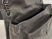 YSL Niki Medium 28 Chain Bag Crinked Vintage Leather Storm Gray 9976 - 2
