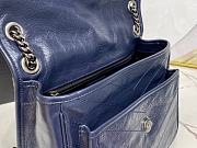 YSL Niki Medium 28 Chain Bag Crinked Vintage Leather Blue 9978 - 4