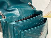 YSL Niki Medium 28 Chain Bag Crinked Vintage Leather Green Mallard 9979 - 4