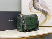 YSL Niki Medium 28 Chain Bag Crinked Vintage Leather Green 9980 - 5
