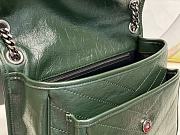 YSL Niki Medium 28 Chain Bag Crinked Vintage Leather Green 9980 - 2