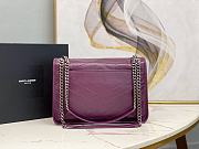 YSL Niki Medium 28 Chain Bag Crinked Vintage Leather Purple 9984 - 5