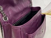 YSL Niki Medium 28 Chain Bag Crinked Vintage Leather Purple 9984 - 3