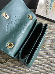CC Trendy Flap Bag with Top Handle Green Lambskin - 3