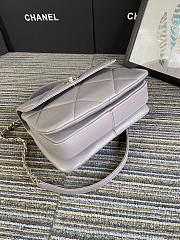 CC Trendy Flap Bag with Top Handle Gray Lambskin - 3