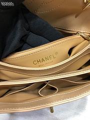 CC Trendy Flap Bag with Top Handle Beige Lambskin - 4