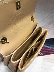 CC Trendy Flap Bag with Top Handle Beige Lambskin - 5
