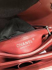 CC Trendy Flap Bag with Top Handle Red Lambskin - 3