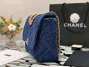 Chanel 19 Handbag 36 Dark Blue Denim Maxi - 5