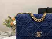 Chanel 19 Handbag 36 Dark Blue Denim Maxi - 3