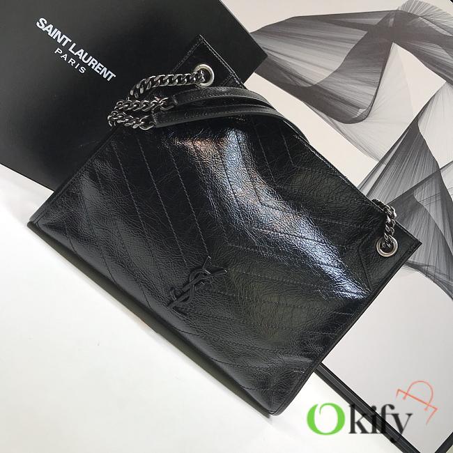 YSL Niki Shopper 33 Crinked Vintage Leather Black  - 1