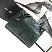 YSL Niki Shopper 33 Crinked Vintage Leather Green - 1