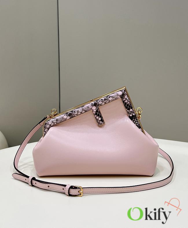 Fendi First handle python leather pink bag 26cm - 1