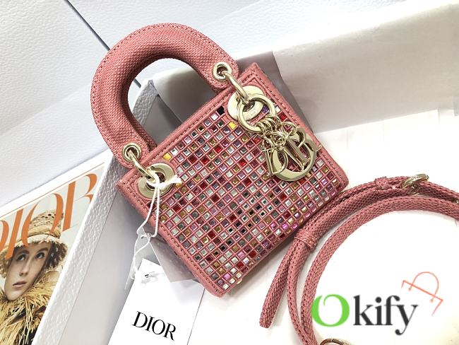Lady Dior Mini Pink and Crytal - 1