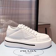 Prada Macro Re-Nylon White Brushed Leather Sneakers - 6