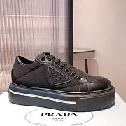 Prada Macro Re-Nylon Black Brushed Leather Sneakers - 3