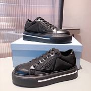 Prada Macro Re-Nylon Black Brushed Leather Sneakers - 4
