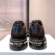 Prada Macro Re-Nylon Black Brushed Leather Sneakers - 5