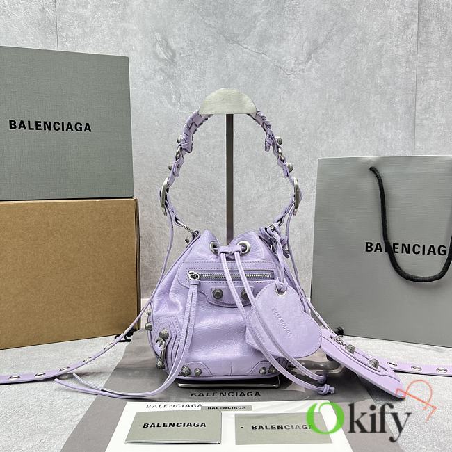 Balenciaga Small Bucket 20 Purple Bag - 1