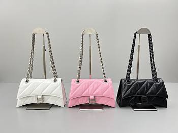 Balenciaga Crush Bag 25 White/Pink/Black 