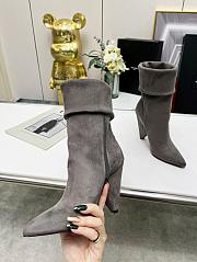 YSL Boots Gray Suede - 4