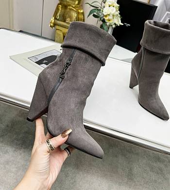 YSL Boots Gray Suede